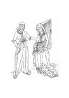 Dibujo para colorear maria de bourgondie y maximilian