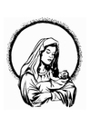 Dibujos para colorear María y Jesús