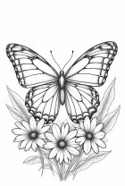 mariposa con flores