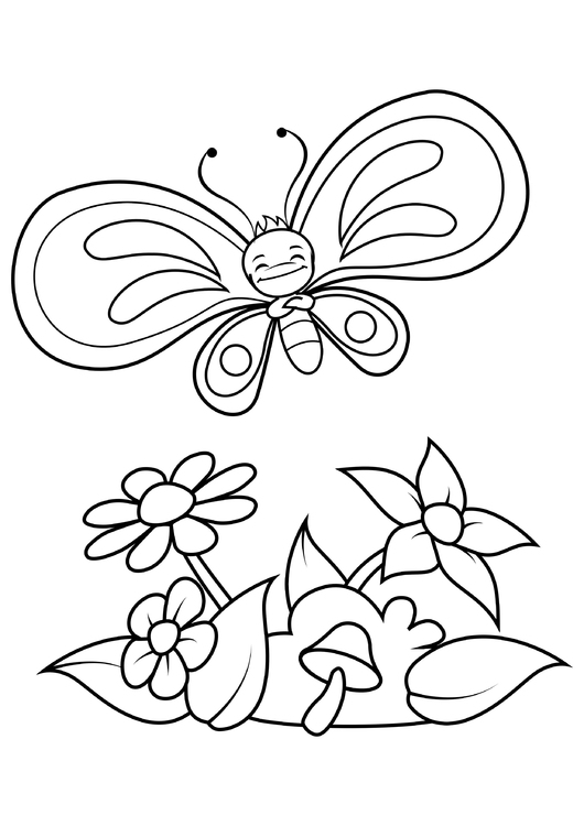 Dibujo para colorear mariposa disfruta