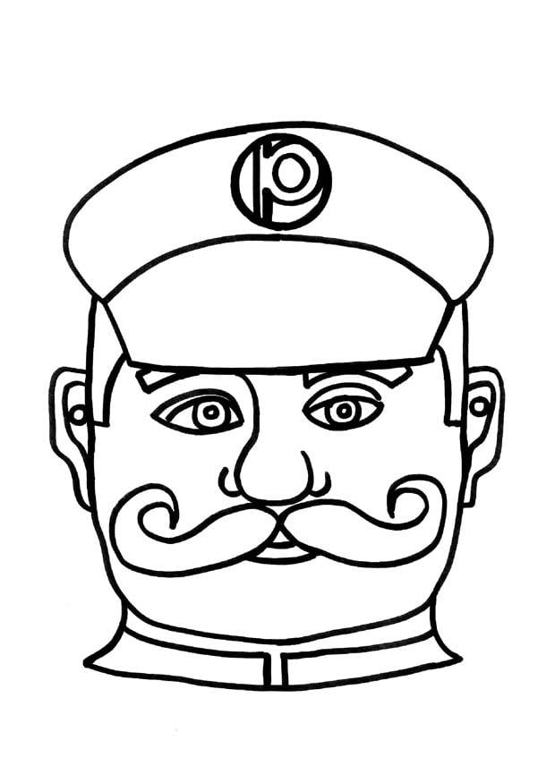 Dibujo para colorear MÃ¡scara de agente de policÃ­a
