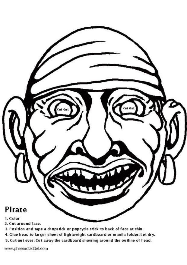 Dibujo para colorear MÃ¡scara de pirata