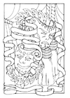 Dibujo para colorear máscaras
