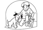 Dibujos para colorear Mascotas perro y gato