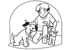 Dibujo para colorear Mascotas perro y gato