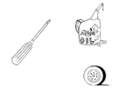 Dibujo para colorear material mécanico