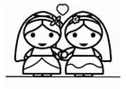 Dibujos para colorear matrimonio homosexual entre mujeres - Holebi 