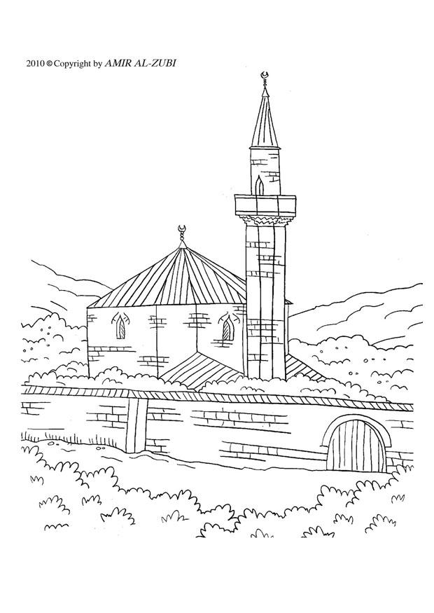 Dibujo para colorear mezquita
