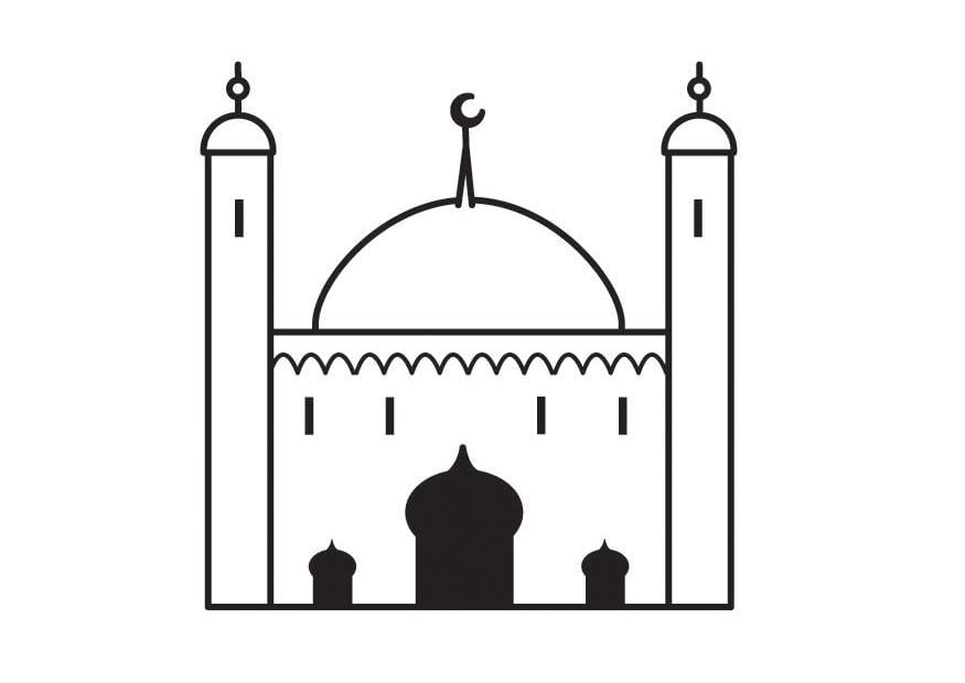 Dibujo para colorear mezquita