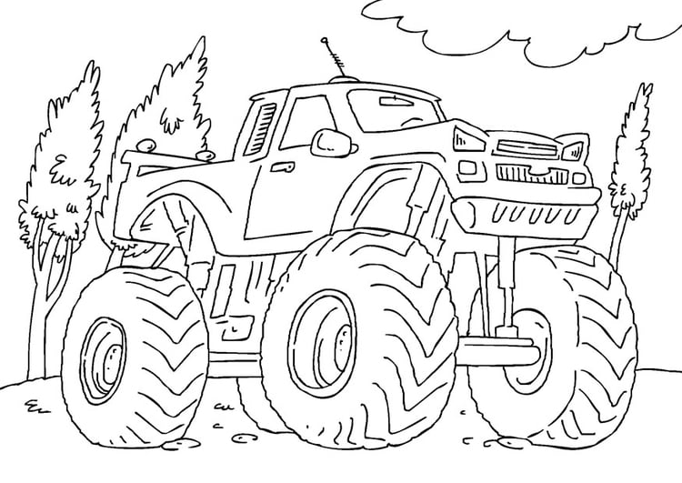 Dibujo para colorear monster truck