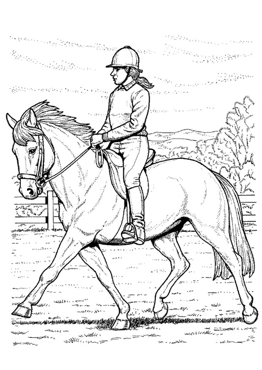 Dibujo para colorear Montar a caballo