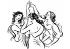 Dibujo para colorear Mujeres bailando