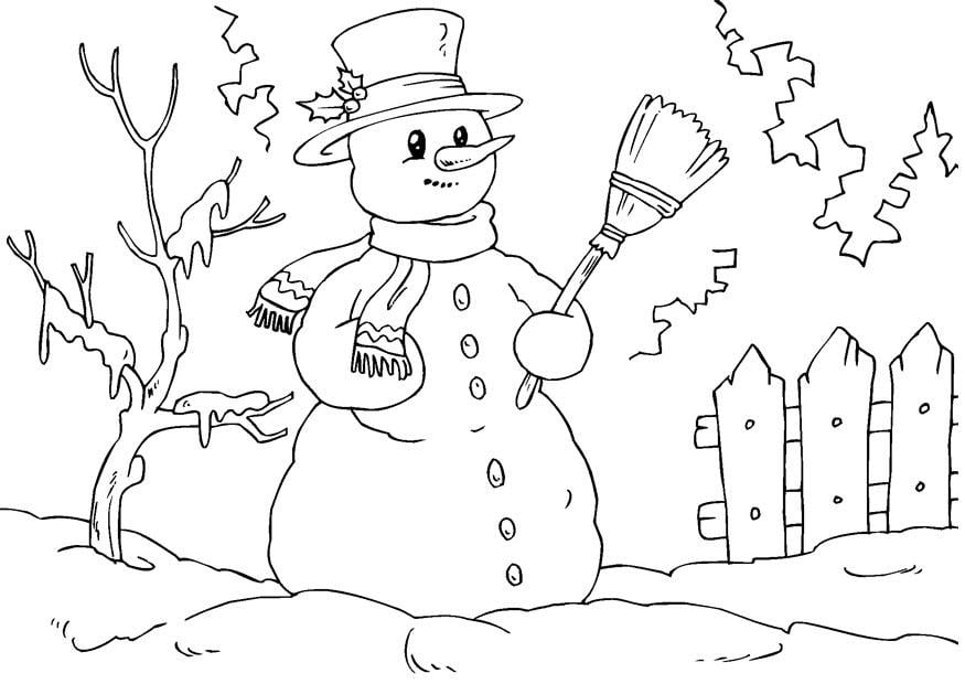 Dibujo para colorear muÃ±eco de nieve