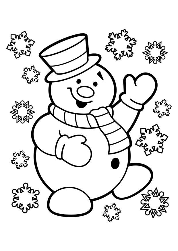 Dibujo para colorear muñeco de nieve - Dibujos Para Imprimir Gratis - Img  29947