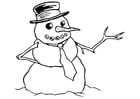 Dibujos para colorear muñeco de nieve