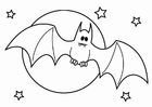 Dibujo para colorear murciÃ©lago de Halloween