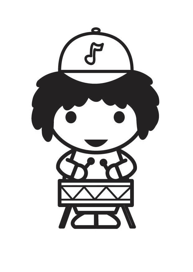 Dibujo para colorear músico - bateriaDibujo para colorear músico - bateria  