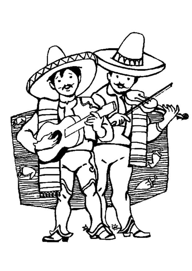 Dibujo para colorear Músicos mexicanos - Dibujos Para Imprimir Gratis - Img  9366