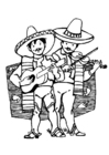 Dibujo para colorear MÃºsicos mexicanos