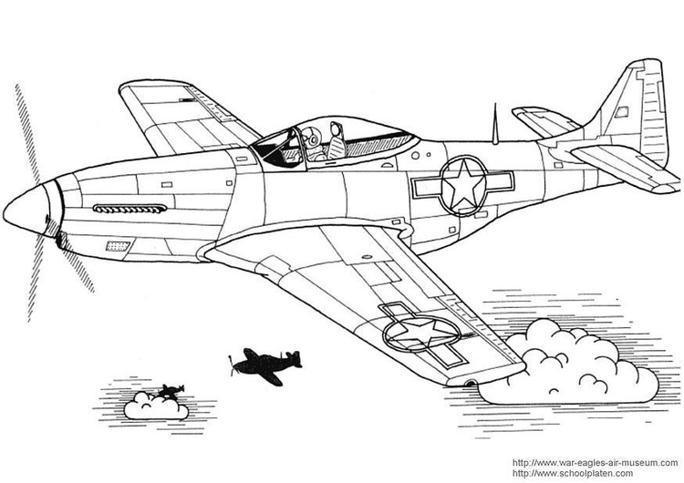 Dibujo para colorear Mustang P-51