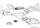 Dibujos para colorear Mustang P-51