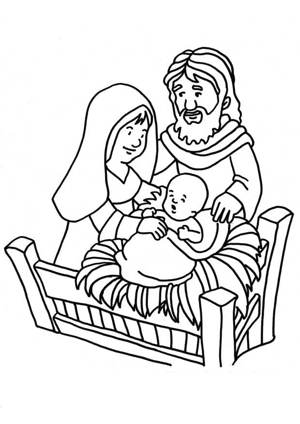 Dibujo para colorear nacimiento de Jesús - Dibujos Para Imprimir Gratis -  Img 18661