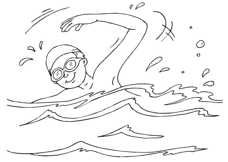 Dibujo para colorear nadar