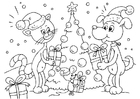 Dibujo para colorear Navidad para animales