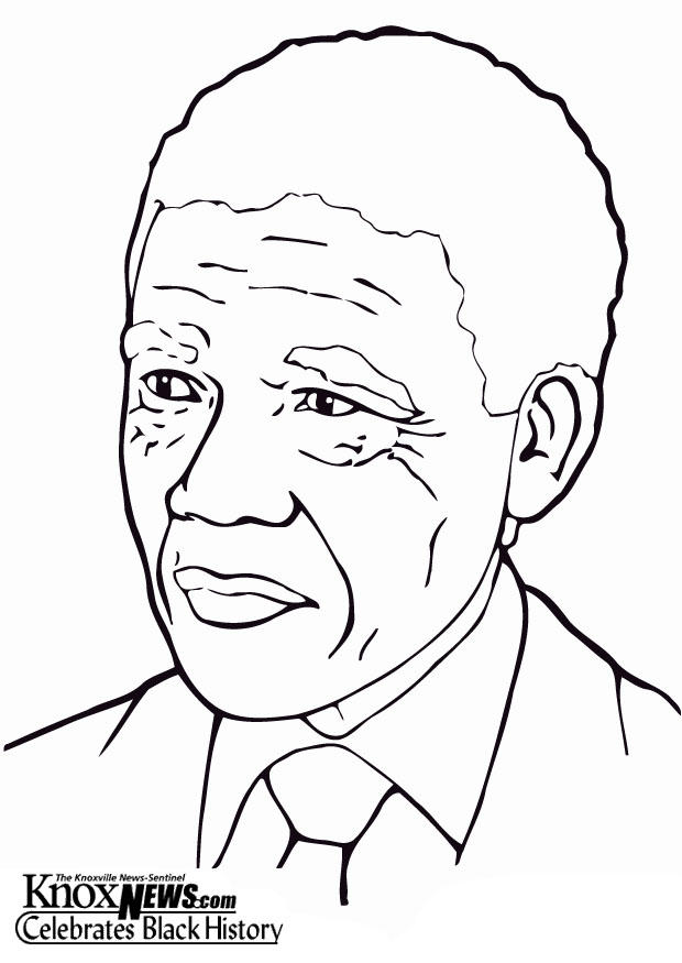 Dibujo para colorear Nelson Mandela