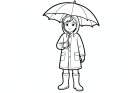 niño con ropa de lluvia