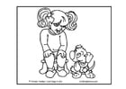 Dibujos para colorear Niña con perro