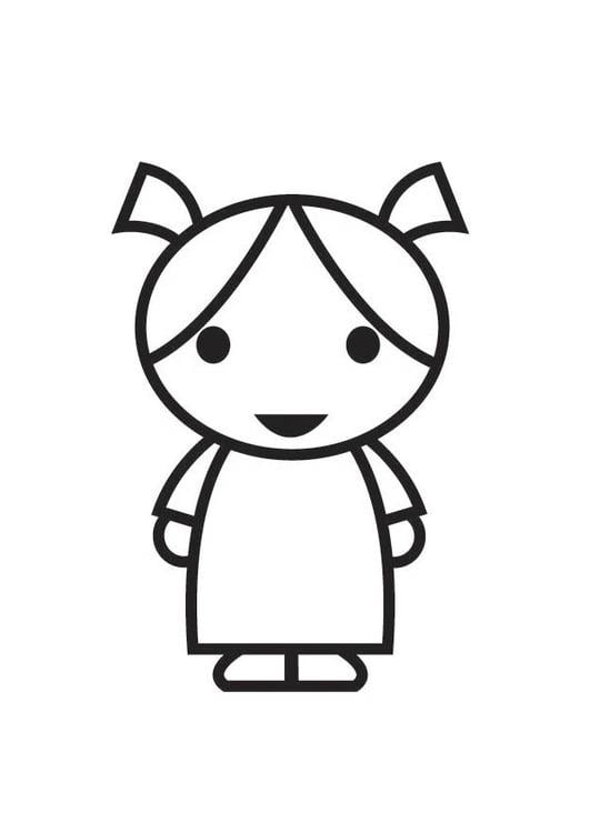 Dibujo para colorear niña dibujos Dibujo para colorear niña