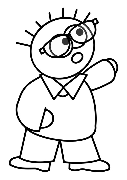 Dibujo para colorear niÃ±o con gafas