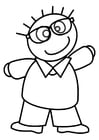 Dibujos para colorear niño con gafas