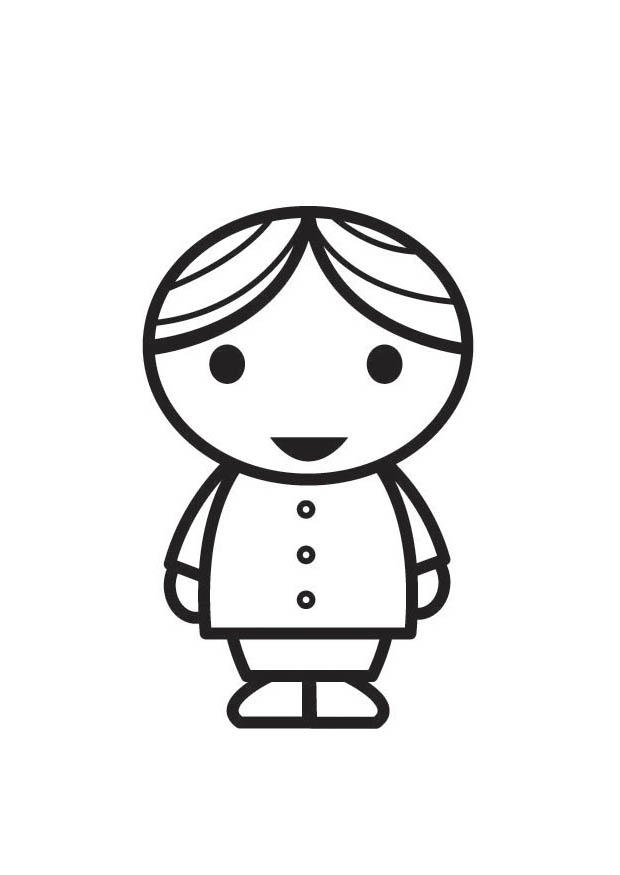 Dibujo para colorear niño con i para niños Dibujo para colorear niño