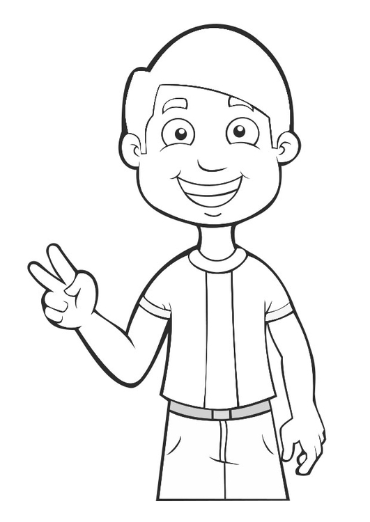 Dibujo para colorear niÃ±o - paz