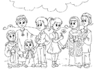 Dibujos para colorear niños occidentales en la cultura musulmana