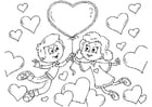 Dibujos para colorear niños - San Valentín 