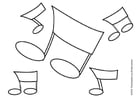 Dibujos para colorear Notas musicales