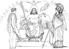 Dibujos para colorear Odisea - Hermes, Zeus y Atenea