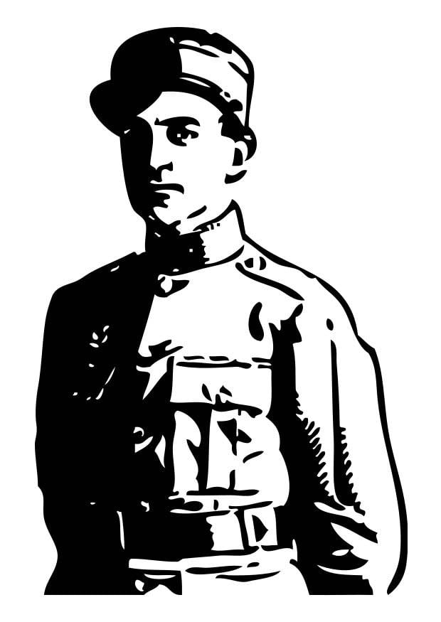 Dibujo para colorear oficial de la primera guerra mundial