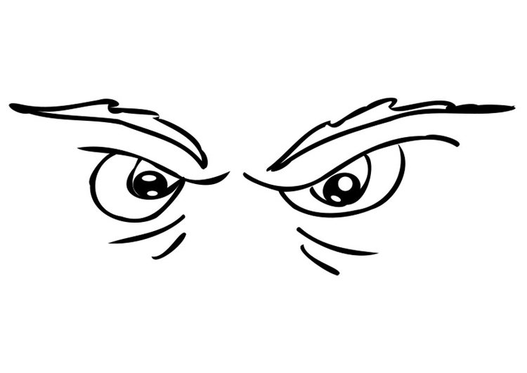Dibujo para colorear ojos de enfado