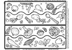 Dibujo para colorear orla de verduras