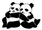 Dibujo para colorear osos panda