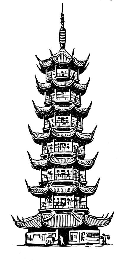 Dibujo para colorear Pagoda