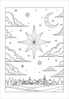 Paisaje navideño con estrellas