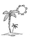 Dibujo para colorear palmera