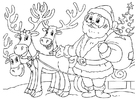 Dibujo para colorear PapÃ¡ Noel con renos