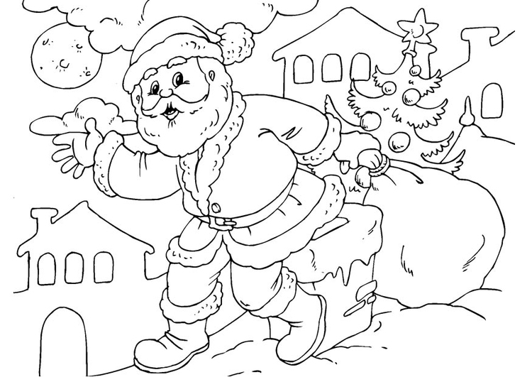 Dibujo para colorear PapÃ¡ Noel