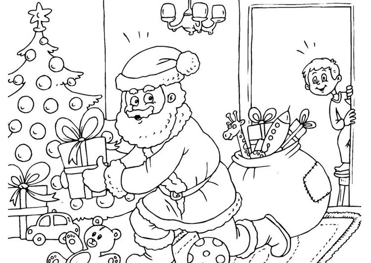 Dibujo para colorear PapÃ¡ Noel